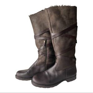 Via Spiga Brown Amazing Sheepskin Shearling Equestrian Riding Boots Size 7M